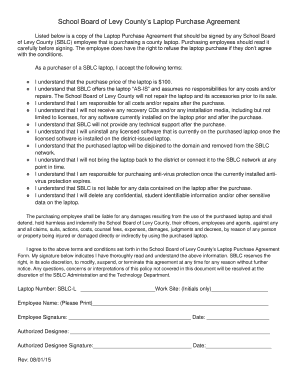 School purchase agreement form