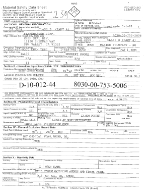 Material Safety Data Sheet FED-STD-313
