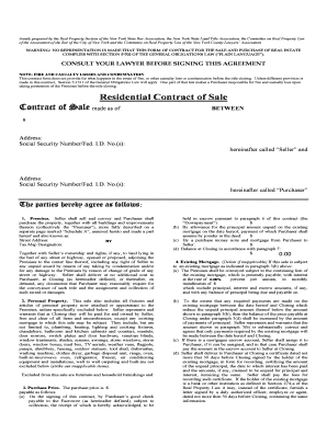 New York Residential Contract of Sale