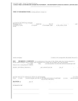 Owner's Estoppel Certificate Form 8037