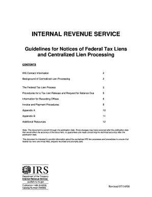 IRS Federal Tax Lien Processing Guidelines