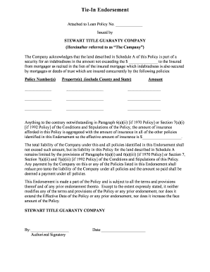 Tie-In Endorsement for Loan Policy
