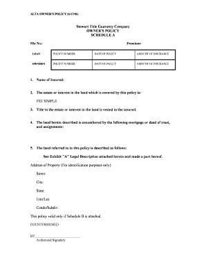 ALTA Owner's Policy Title Insurance