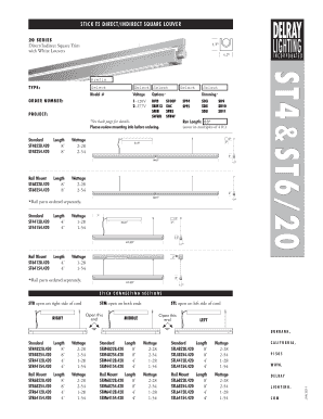 Fillable Online STICK T5 DIRECT/INDIRECT SQUARE LOUVER 2 0 SERIES 1 Fax ...