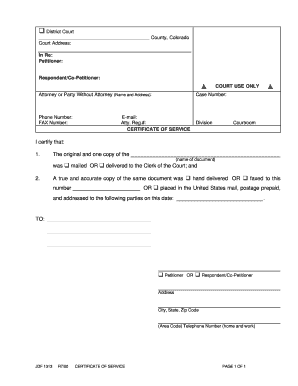 Certificate of Service