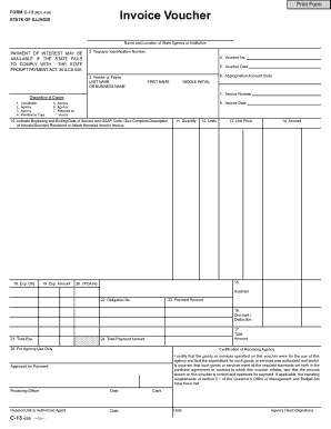 Illinois Invoice Voucher Form C-13