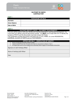 100 Point ID Check Form