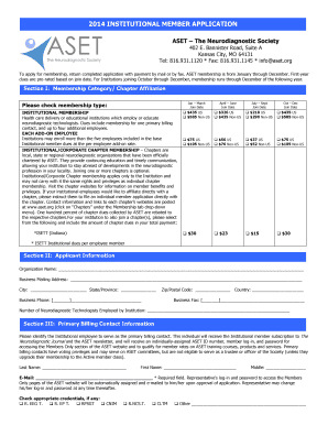 Institutional Member Application
