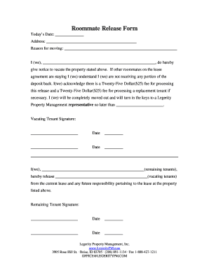 Roommate Release Form