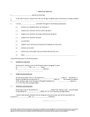 Proof of Service for Tenant Notices