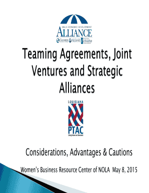 Teaming Agreements Joint Ventures and Strategic Alliances