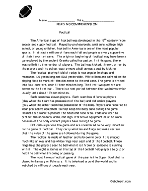 Reading Comprehension Worksheet