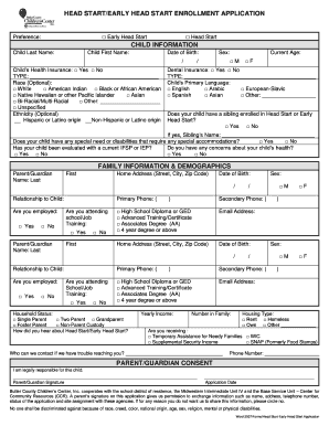 Head Start/Early Head Start Enrollment Application