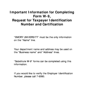 Form W-9 Request for Taxpayer Identification Number and Certification