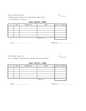 Cash Receipt Form
