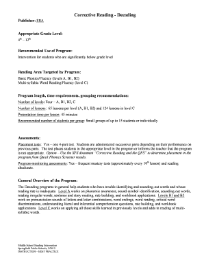 Corrective Reading Decoding Program