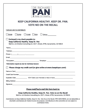 California Recall Donation Form