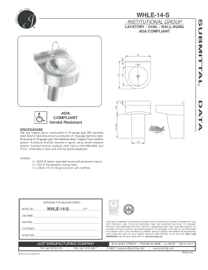 WHLE-14-S Lavatory Specification Form