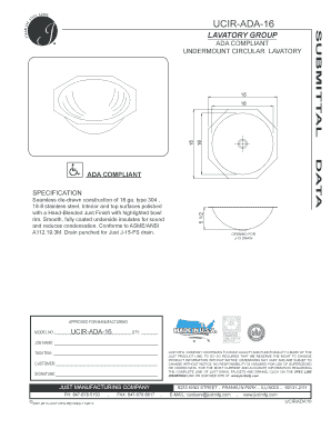 ADA Compliant Undermount Circular Lavatory Specification