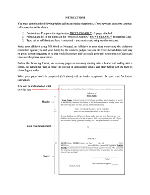 Common Law Power of Attorney and Affidavit Instructions