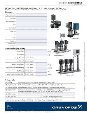 Grundfos Pump System Sizing Form