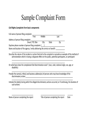 Civil Rights Complaint Form
