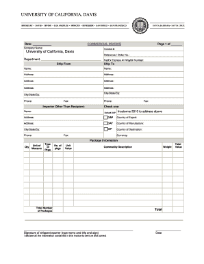 Commercial Invoice Template