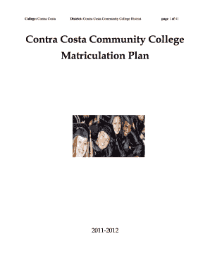 Contra Costa College Matriculation Plan