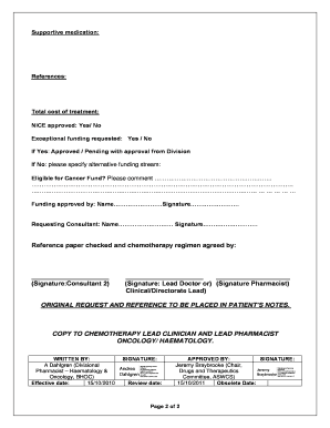 Chemotherapy Request Form