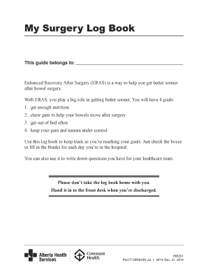 Enhanced Recovery After Surgery Log Book
