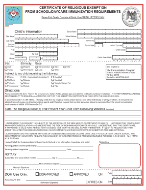 Religious Exemption from School Immunization