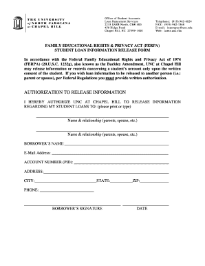 FERPA Student Loan Information Release Form