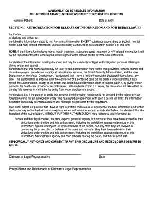 Authorization to Release Workers' Compensation Information