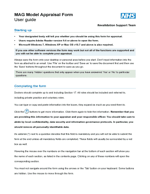 MAG Model Appraisal Form