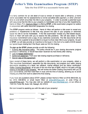 Seller’s Title Examination Program Agreement