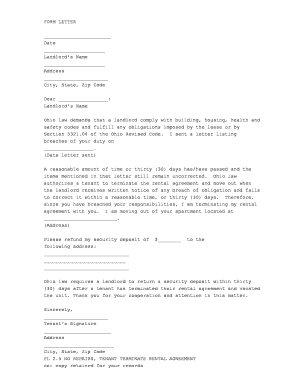 Ohio Tenant Termination Letter