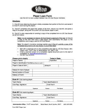 Player Loan Form