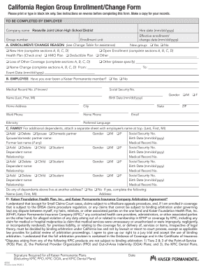 California Region Group Enrollment/Change Form
