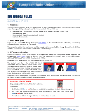 EJU Judogi Rules Compliance Form