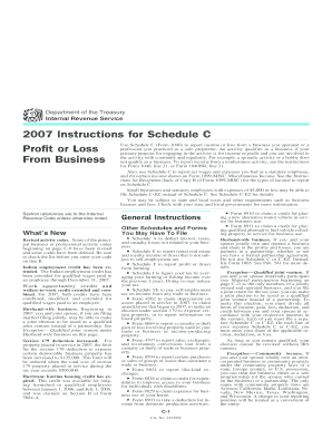 2007 Instructions for Schedule C
