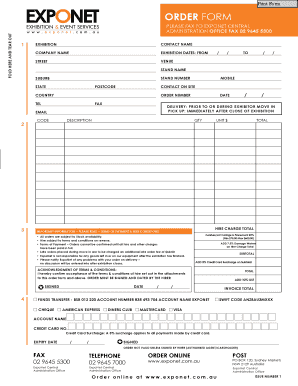 Exhibition Order Form