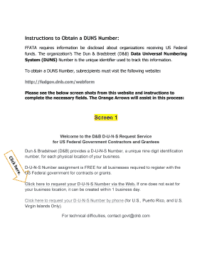 DUNS Number Request Form