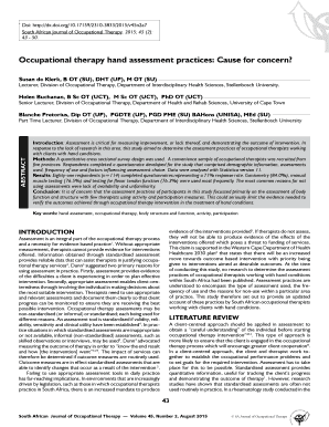 South African Journal of Occupational Therapy
