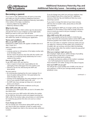 UK Additional Statutory Paternity Pay and Leave Form