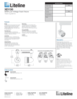 XENA Low Voltage Track Fixture Order Form
