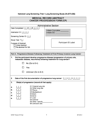 Lung Cancer Progression Form