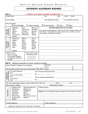 Student Accident Report