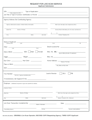 Request for Live Scan Service