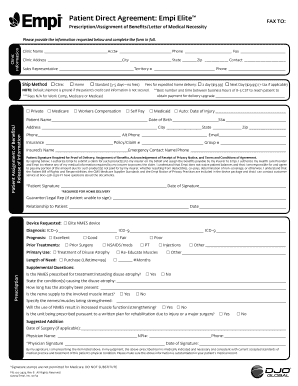 Patient Direct Agreement for Empi Elite™ NMES Device