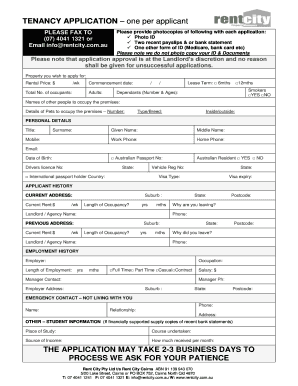 Tenancy Application Form